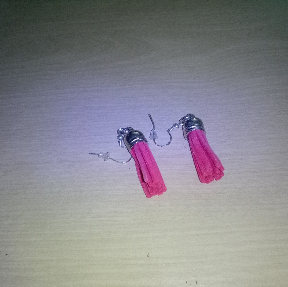 Pink Tassel Earrings